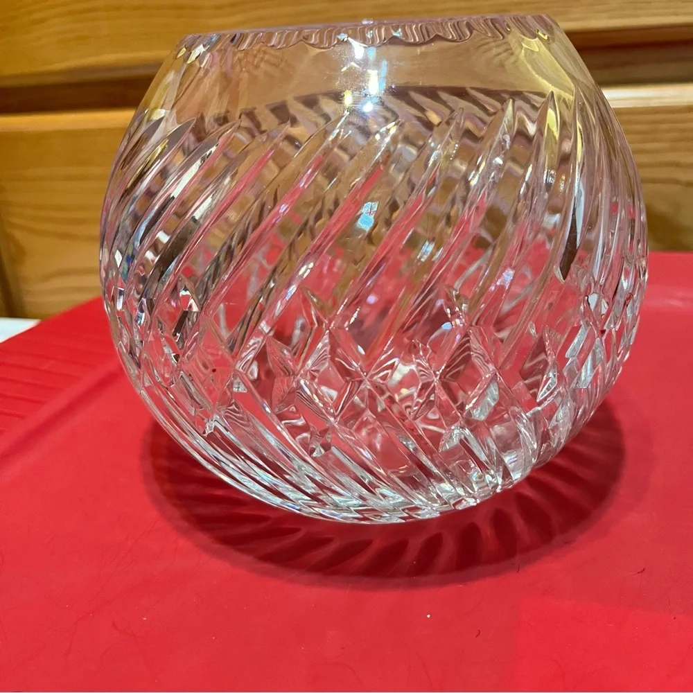 Vintage Mikasa  Leaded Crystal Cut  Large Circular Sphere Vase